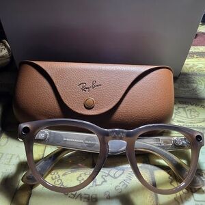 Ray-Ban Mate Transparent Brown Glasses with Case